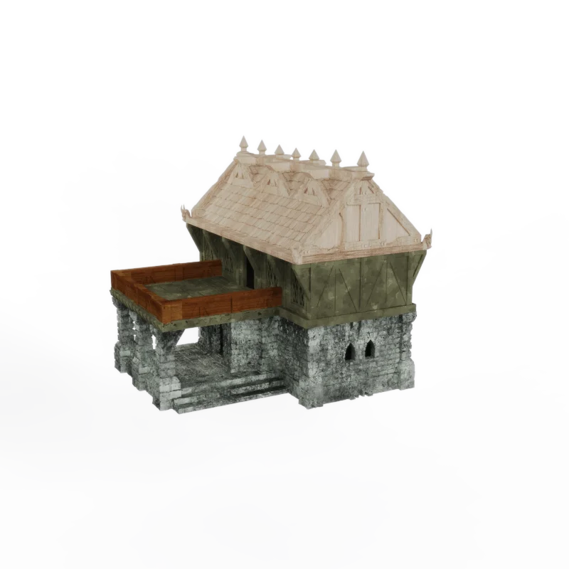 product custom resin miniature buildings house figurine frosted texture resin medieval house miniature building souvenir statuette-5