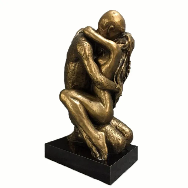 Modern Home Ornament Custom Abstract Bronze Woman and Man Dance Sculpture for Sale