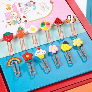 Creative Cartoon Paper Clip Wholesale Cute Bookmark Metal Paper Clip Student Gift Rose Gold Shaped Return Pin