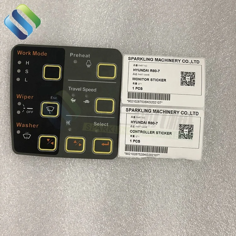 R80-7 Hyundai Panel Controller Stickers Machinery Parts Excavator Hyundai Sticker R80-7
