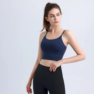 Hot Sale High Impact Shockproof Women's Halter Sport Bra Simple Design Sports Bra for Women Fitness Running Gym Active Wear Tops