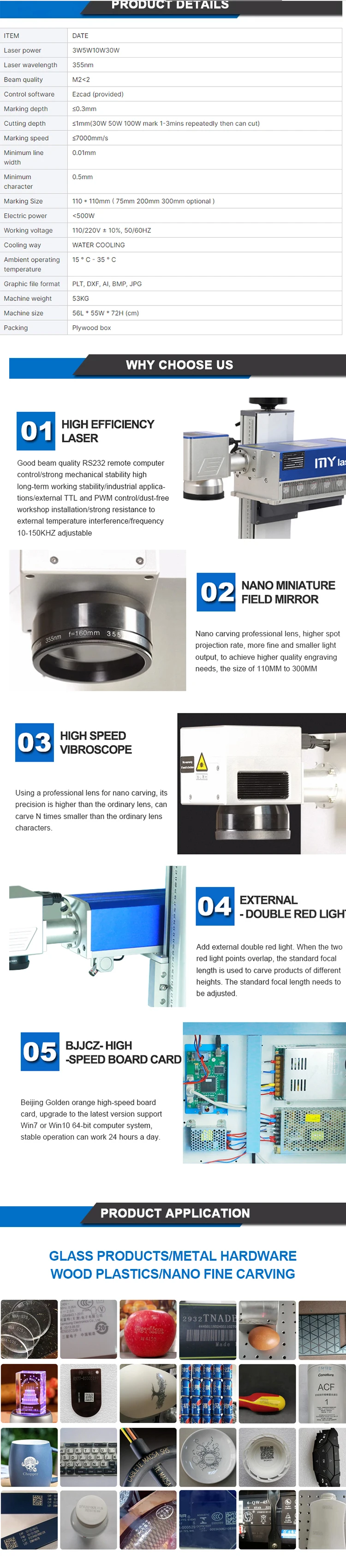 3W 5W Portable Uv Jpt Laser Source Uv Laser Marking/engraving Machine for Plastic Glass