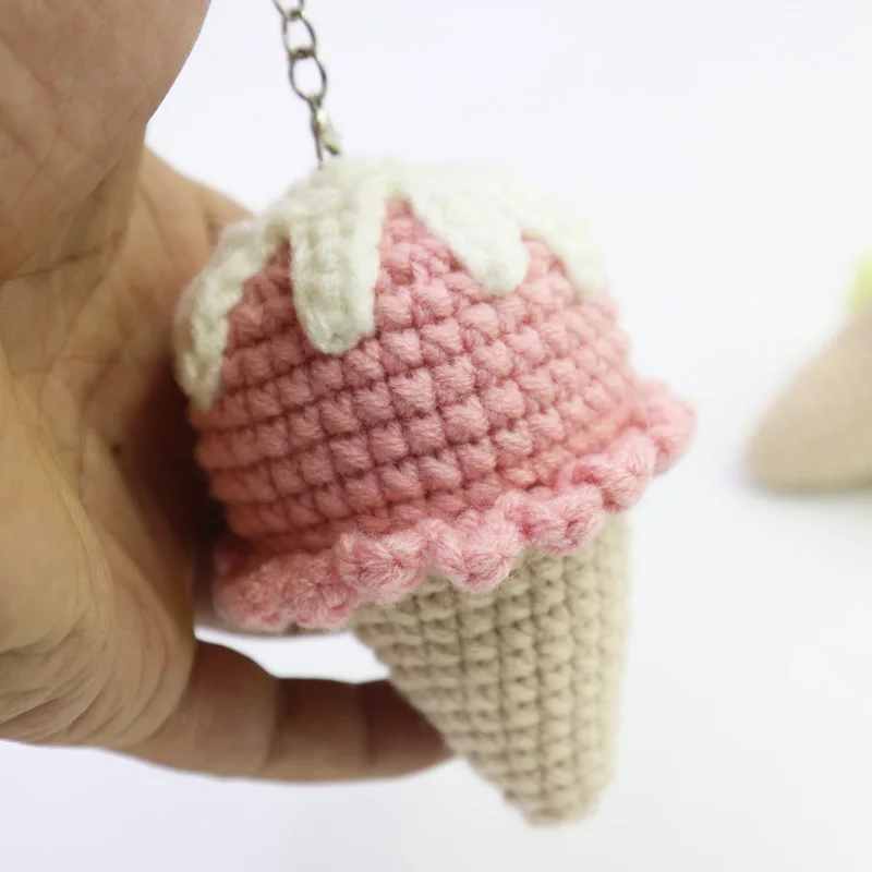 ソフトクリームさんの編みぐるみキーホルダー〇 ミニ キーホルダー