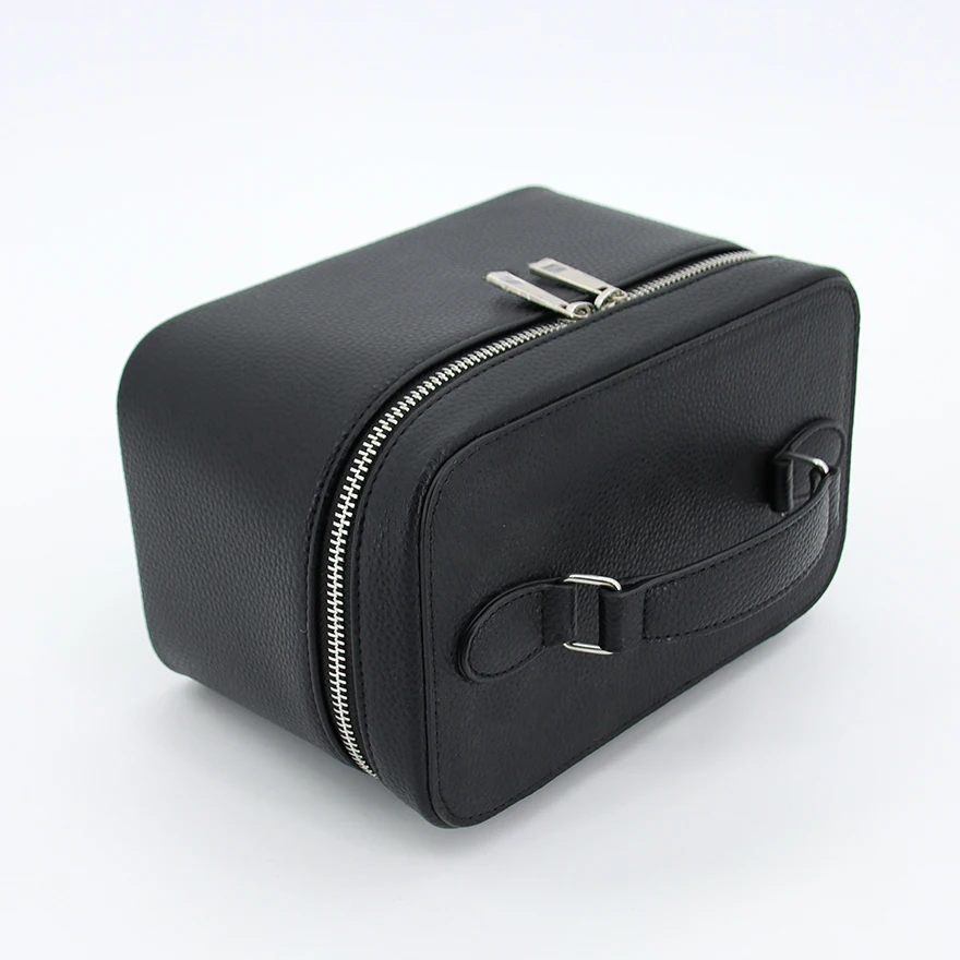 product high quality custom logo fashion large capacity waterproof cosmetic bag luxury pu leather travel makeup bag with soft handle-5