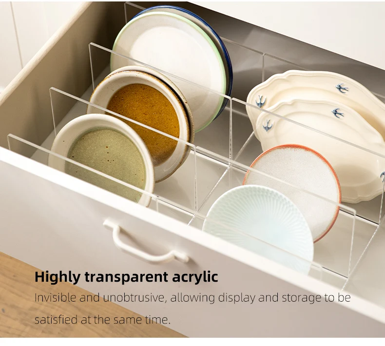 Shimoyama Multipurpose Clear Acrylic Book Shelf Box Drawer Dividers