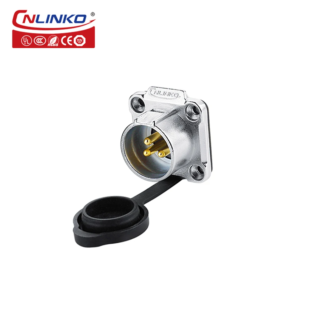 CNLINKO LP20 Waterproof IP68 3pin Power Connector 20A Male Female Panel Plug Socket