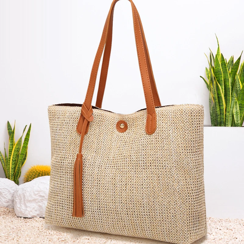 Straw Design Tote Bag For Woman Wholesale Hot Selling Waterproof ...