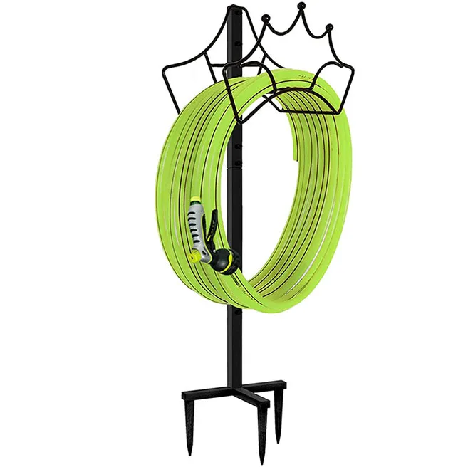 Oem Metal Detachable Hose Hanger Free Standing Spring Pipe Outdoor