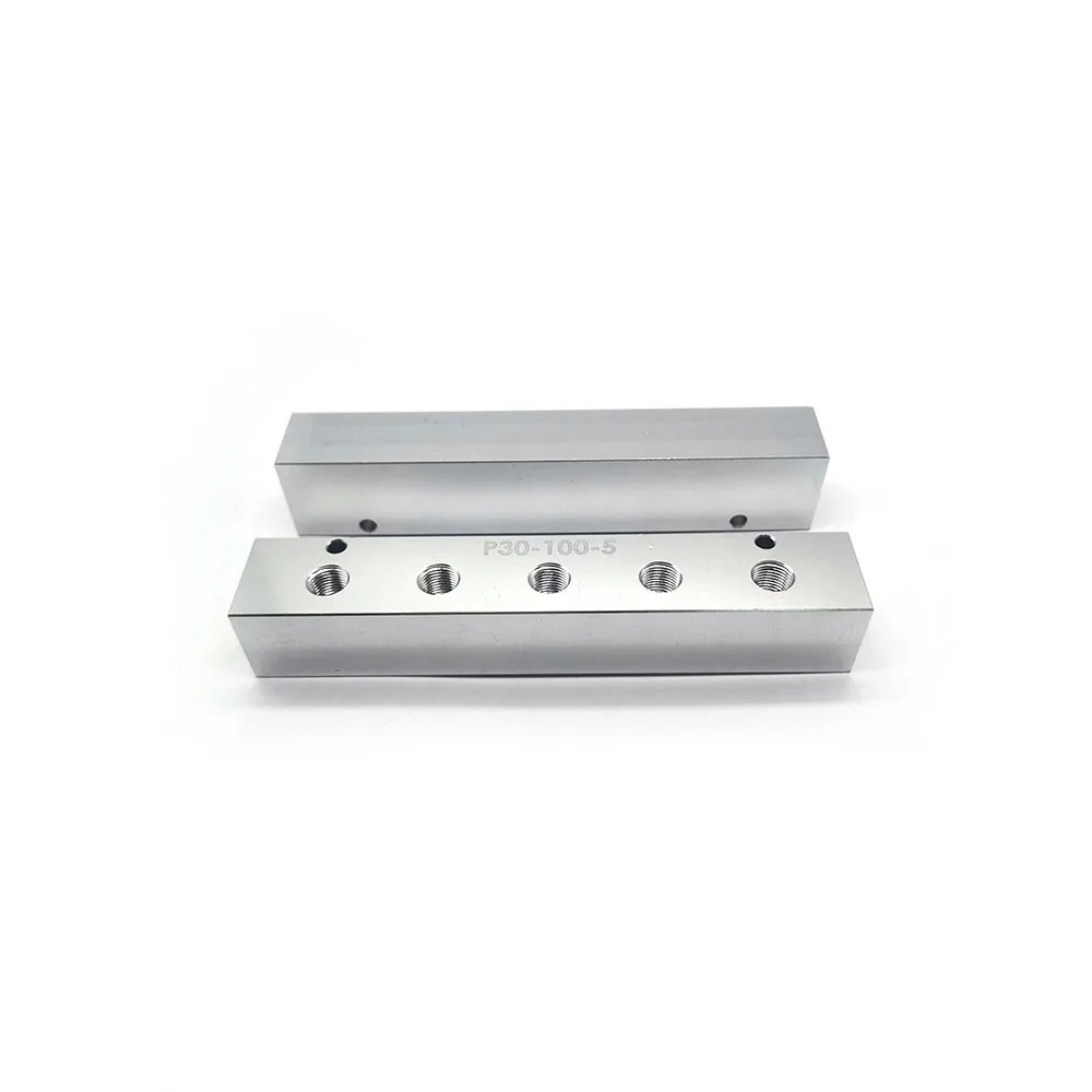 High Precision CNC Machining Metal Parts  Custom Anodized Aluminum 6061  Blocks  with Threaded Holes