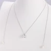 Collar de oro blanco macizo de 18k con diamantes naturales