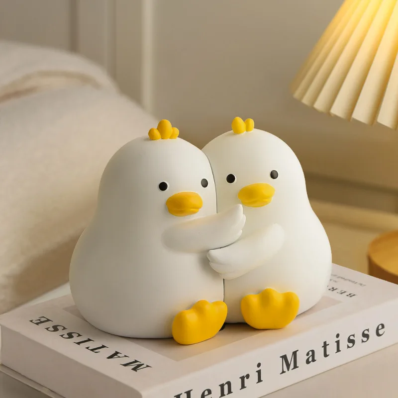 Cute Hugging Duck Design Resin Bookends