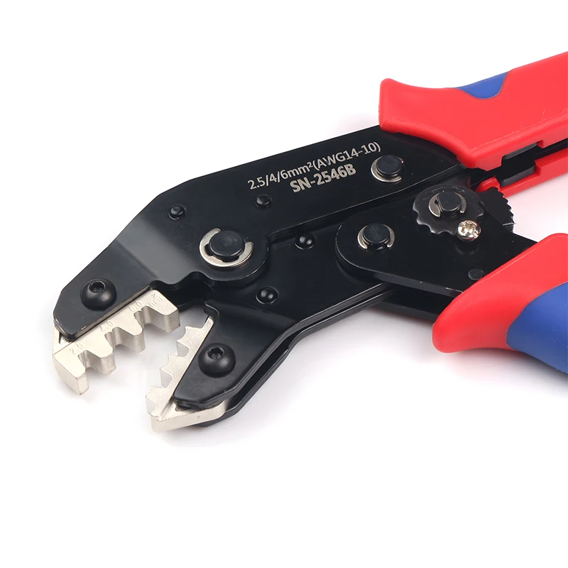 Mini Hand Crimp Plier for 2.5-6mm2 14-10 AWG Solar PV Cable Connector DIY Plastic Carbon Steel Serrated Jaw OEM Customizable
