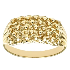 Designer Custom Fashion Rings Nugget Jewelry Stainless Steel PVD Gold Plated Keeper Ring