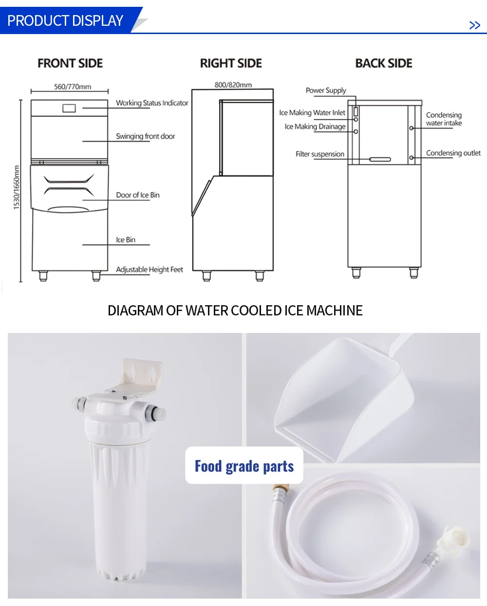 Ice Machine, 900kg/day, Stainless, Steel - detail 22