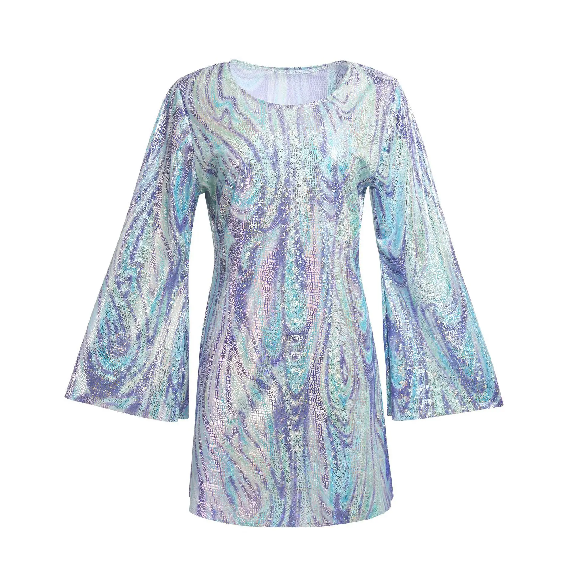a line purple dress Lavender Floral Appliques Puff Sleeves A-line Long Prom Dress Lavender / US 6