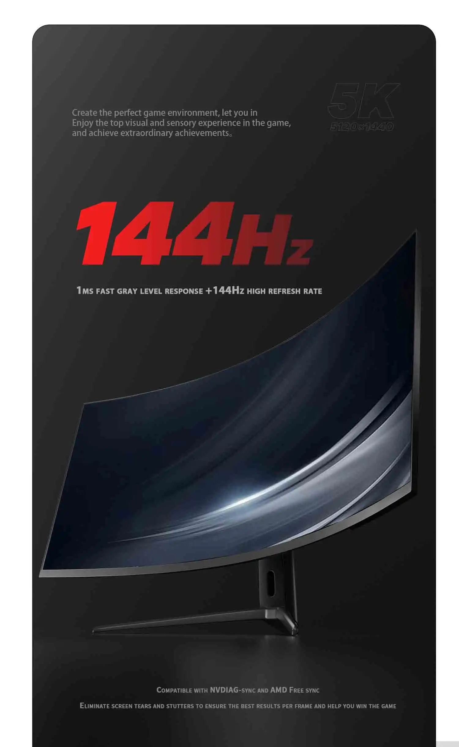 49 Inch Monitor Ultra Wide 32:9 Curved Screen 5K Gaming