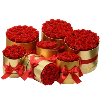 Luxury Mother's Valentine's Day Gifts Gold Box Wholesale Stabilized Eternity Immortal Infinity Eternal Forever Preserved Roses
