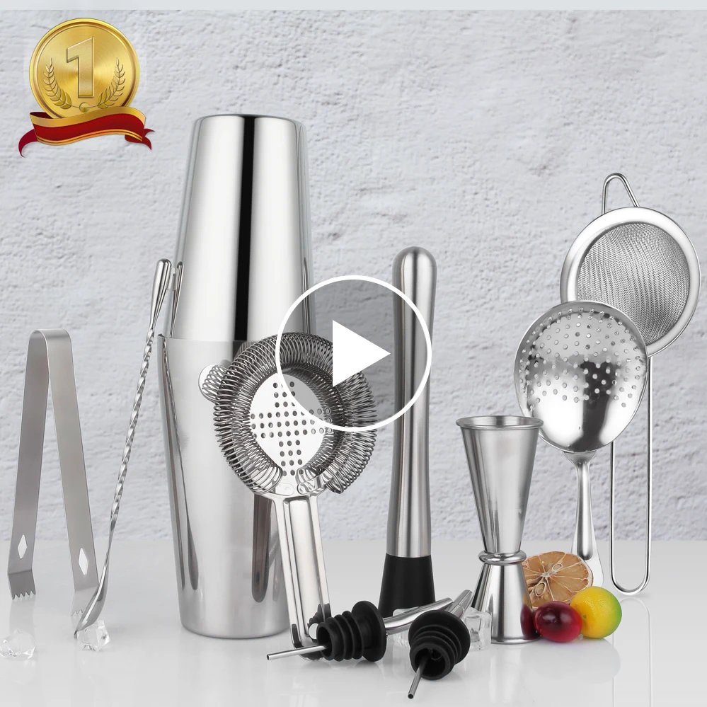 Хит продаж, 10 шт., набор шейкеров из нержавеющей стали для барменов