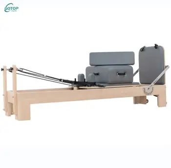 Fitness Foldable Folding Pilates Machine Bed Equipment For Home Use Beech Wood Folding Pilates Reformer