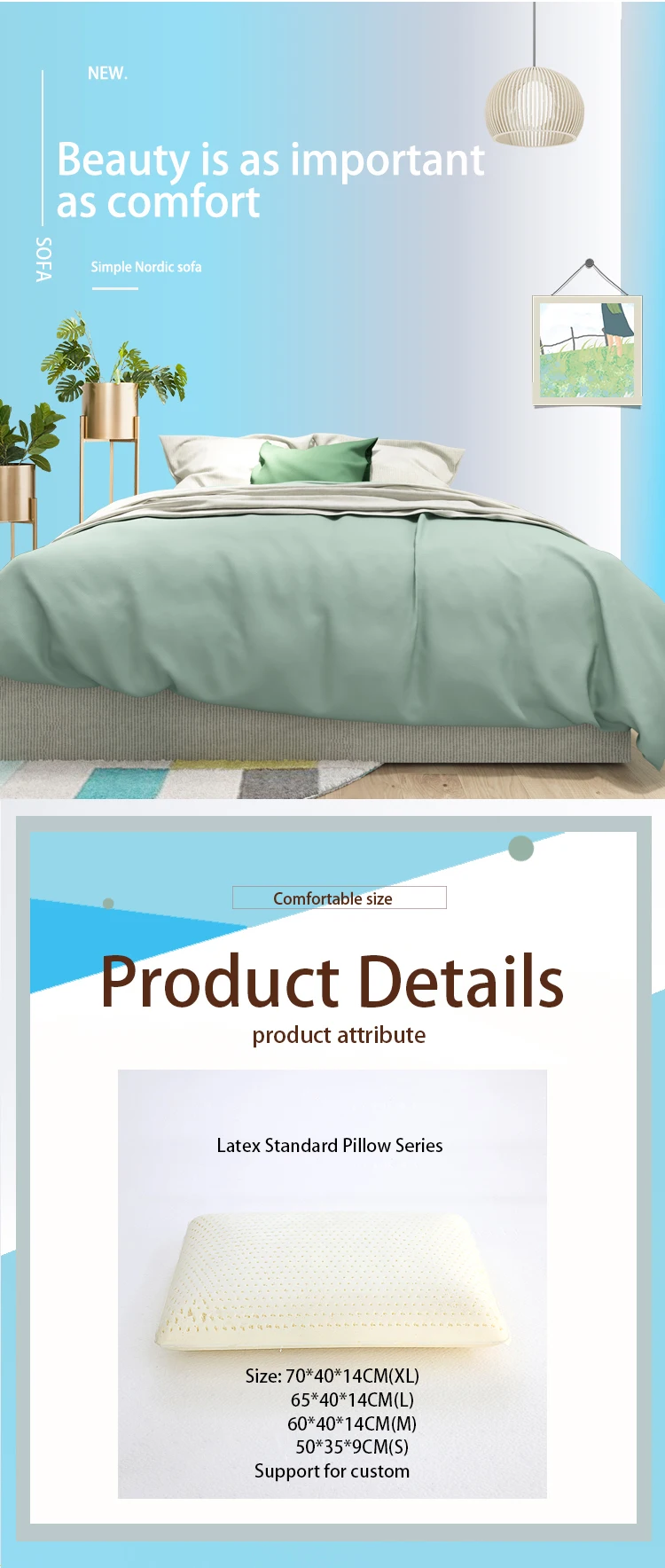 Ergonomic Pillow Bamboo Memory Foam Heat Cervical Memory Foam Pillow