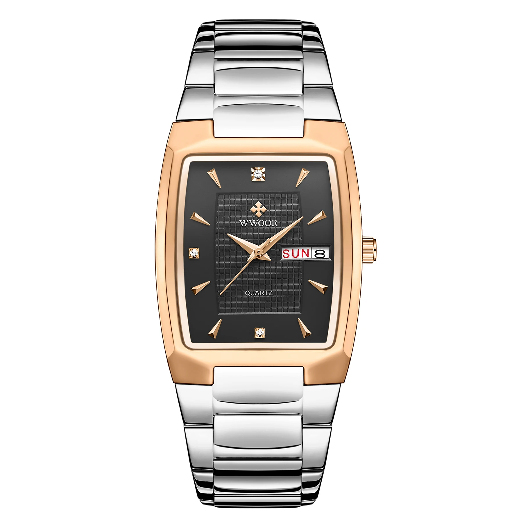 3ATM Minimalist Quartz With Date Square Unique Gold Watch for Men