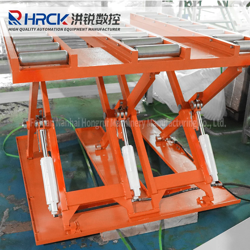 Hongrui 1T upright scissor lift with Roller Top Hydraulic Lift