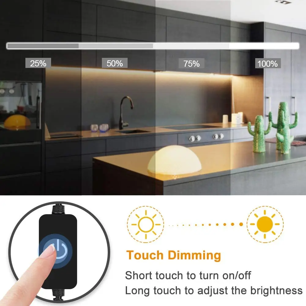 Esann 12v Single Color On Off Inline Led Touch Dimmer Switch Brightness