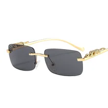 Hot Selling  sun glasses rimless designer promotion Popular nen Fashion Metal women Sunglasses