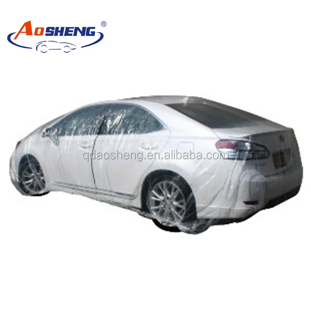 Одноразовый полиэтиленовый пластиковый чехол для автомобиля с резинкой для гаража