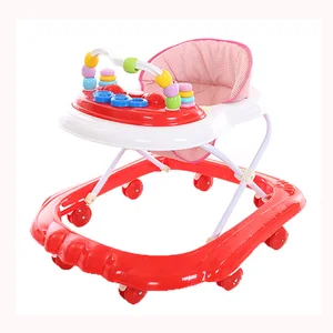 Children's PU Wheel Musical Baby Walker with Chair Toy Kids Learn to Walk Plastic Frame