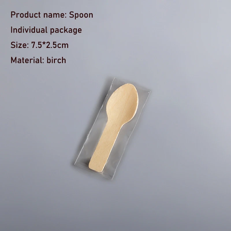 Disposable Spoon wooden knife and fork tableware fruit fork wooden cutlery dessert Cake fork ice cream spoon wholesale supplier