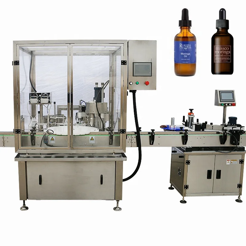 Automatic 50ml Bottling Line Mini Bottle Filling Machine Customized Plastic Blowing Machines 3 Piston Pump Filling Machine