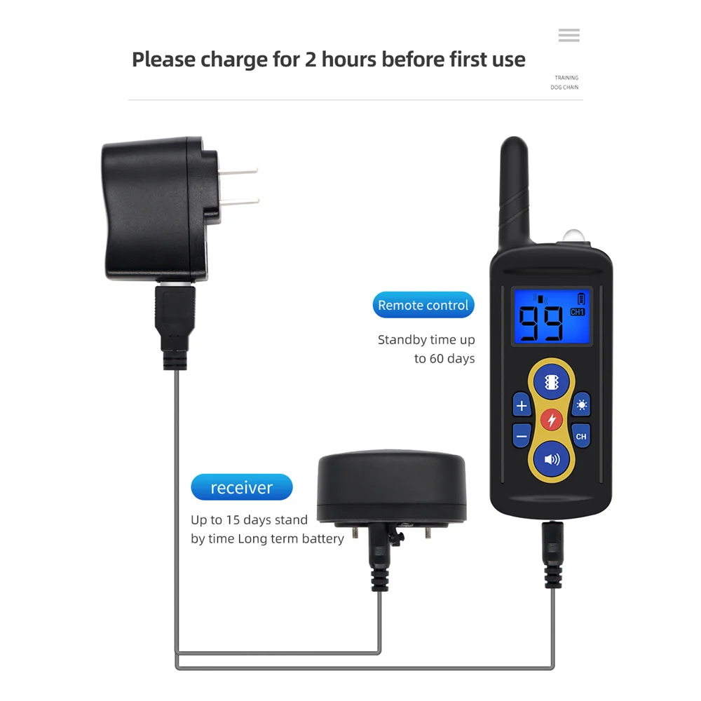 Collare Di Addestramento Elettrico Per Cani Da Compagnia Collare Di Addestramento Antiurto Telecomando Elettronico Impermeabile Ricaricabile - Foto 10