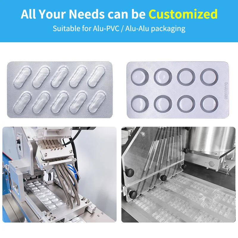 DPP Mini Small Automatic Alu PVC Packaging Tablet Capsule Flat Plate Sealing Forming Blister Packing Machine Price for Sale