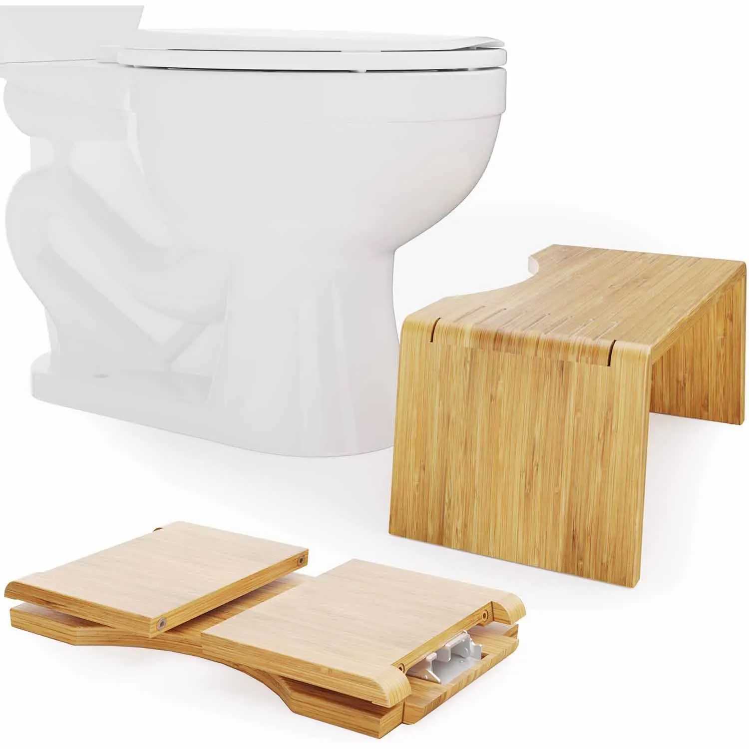 Bamboo Squatting Toilet Stool Foldable Potty Step Stools For Adult Poop