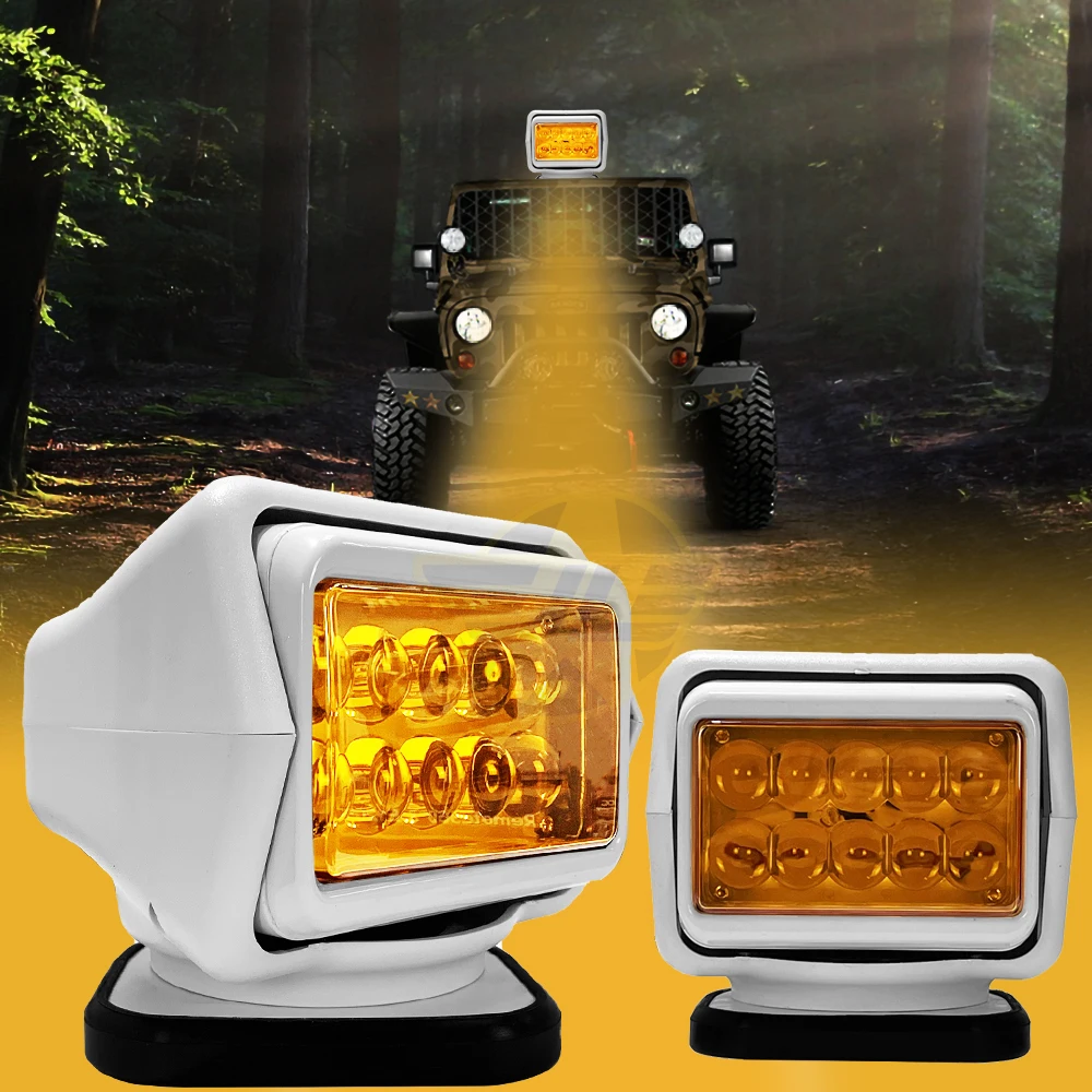 12V Car LED Searchlight 360 Degree Rotating Marine Boat Roof Top Spotlight Outdoor Camping Hunting LED Spot Beam Work Lamp