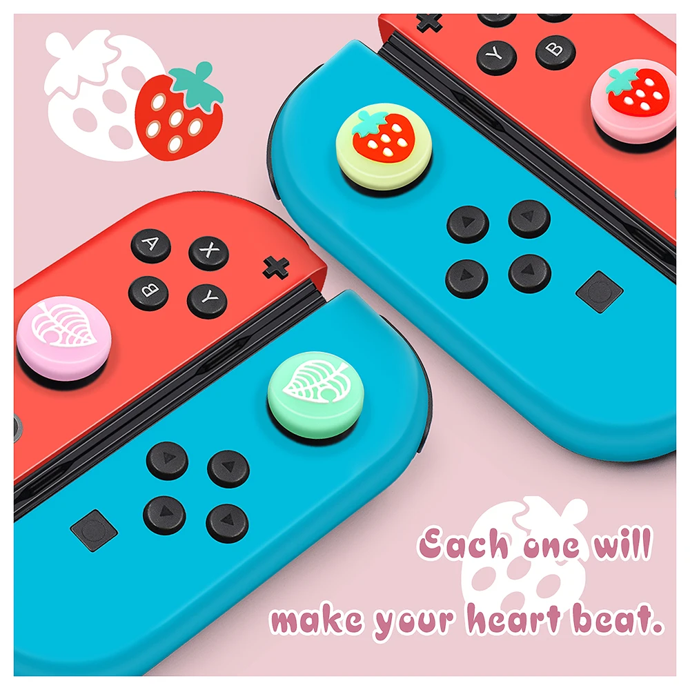 Factory Wholesale Custom New Silicone Case Cover Protective Cute Fruit Thumb Grip for Nintendo Switch Joycon