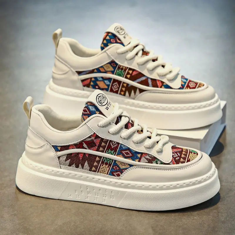 New Breathable Casual Design Sensory Skateboard Shoes for Men's Sports Thick Sole Elevated Canvas Men's Shoes Men's Board Shoes