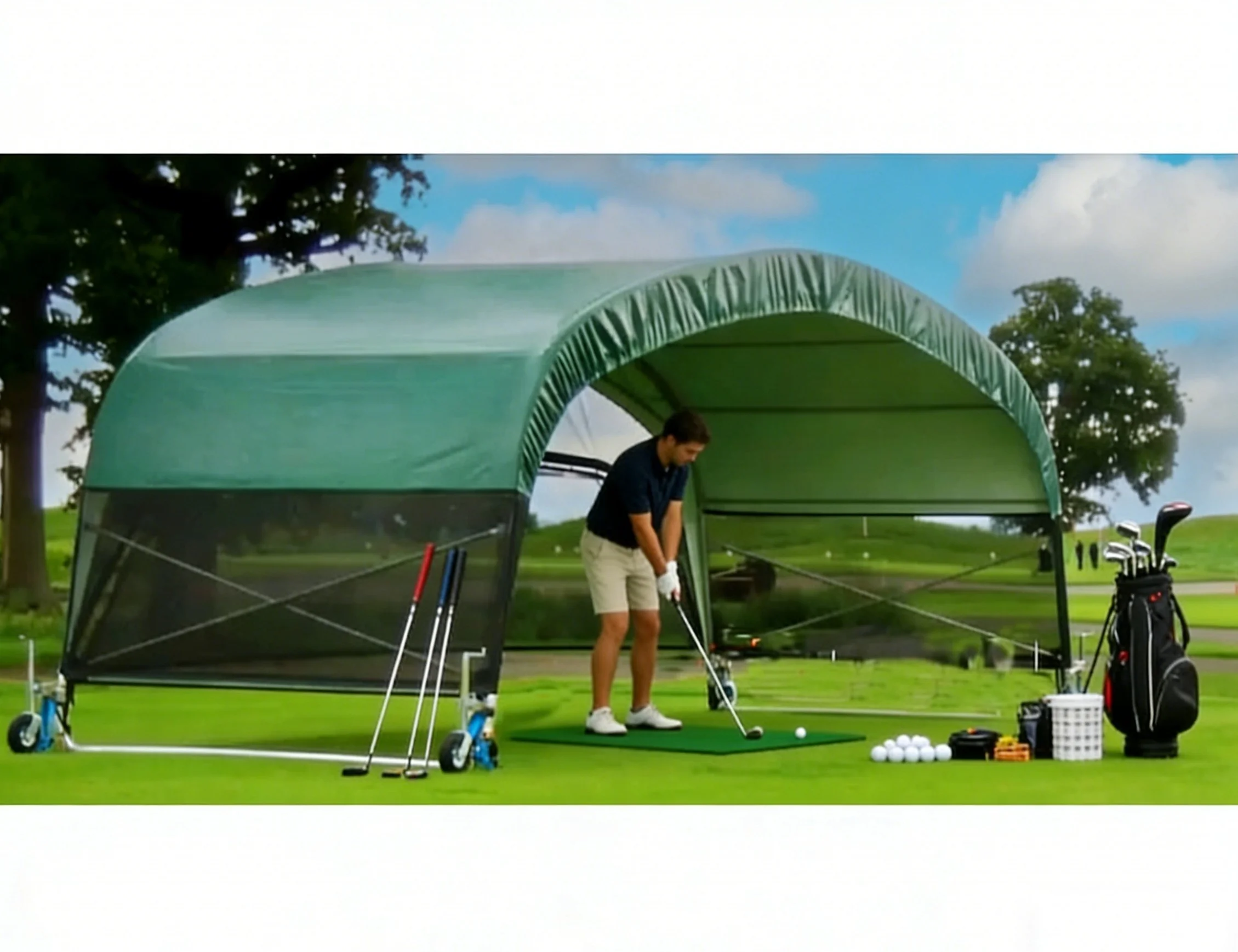 Golf Range Shelter, Portable Golf Practice Shelter, Portable Canopy