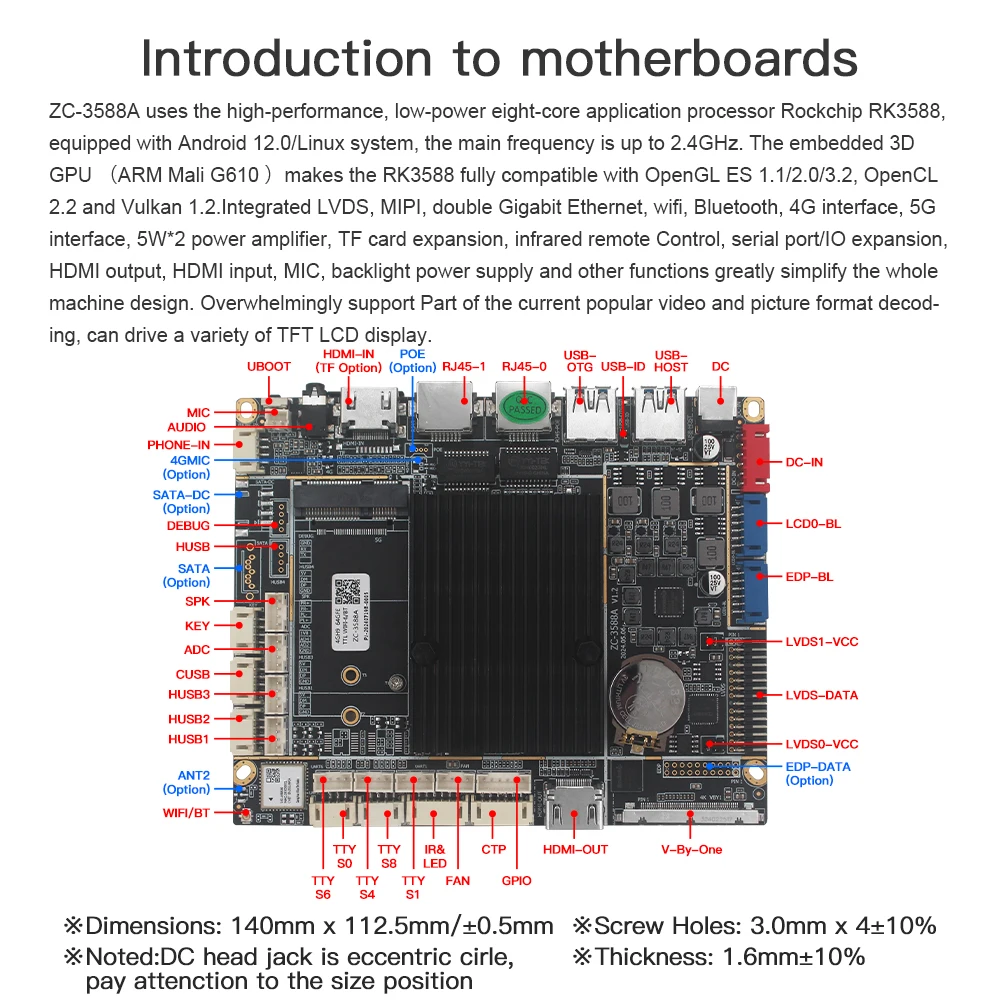 Rockchip Rk3588 Display Cash Register Android Board OEM/ODM