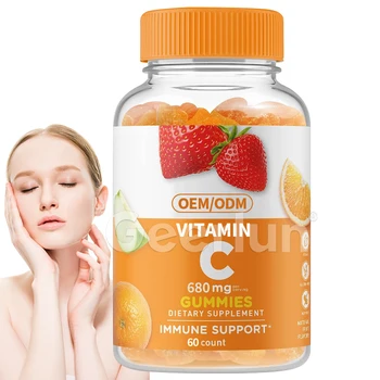 OEM Private Label Vegan Skin Whitening Vitamin B12 Gummy Support Immune System & Energy Vitamin C Gummies for Even Skin Tone