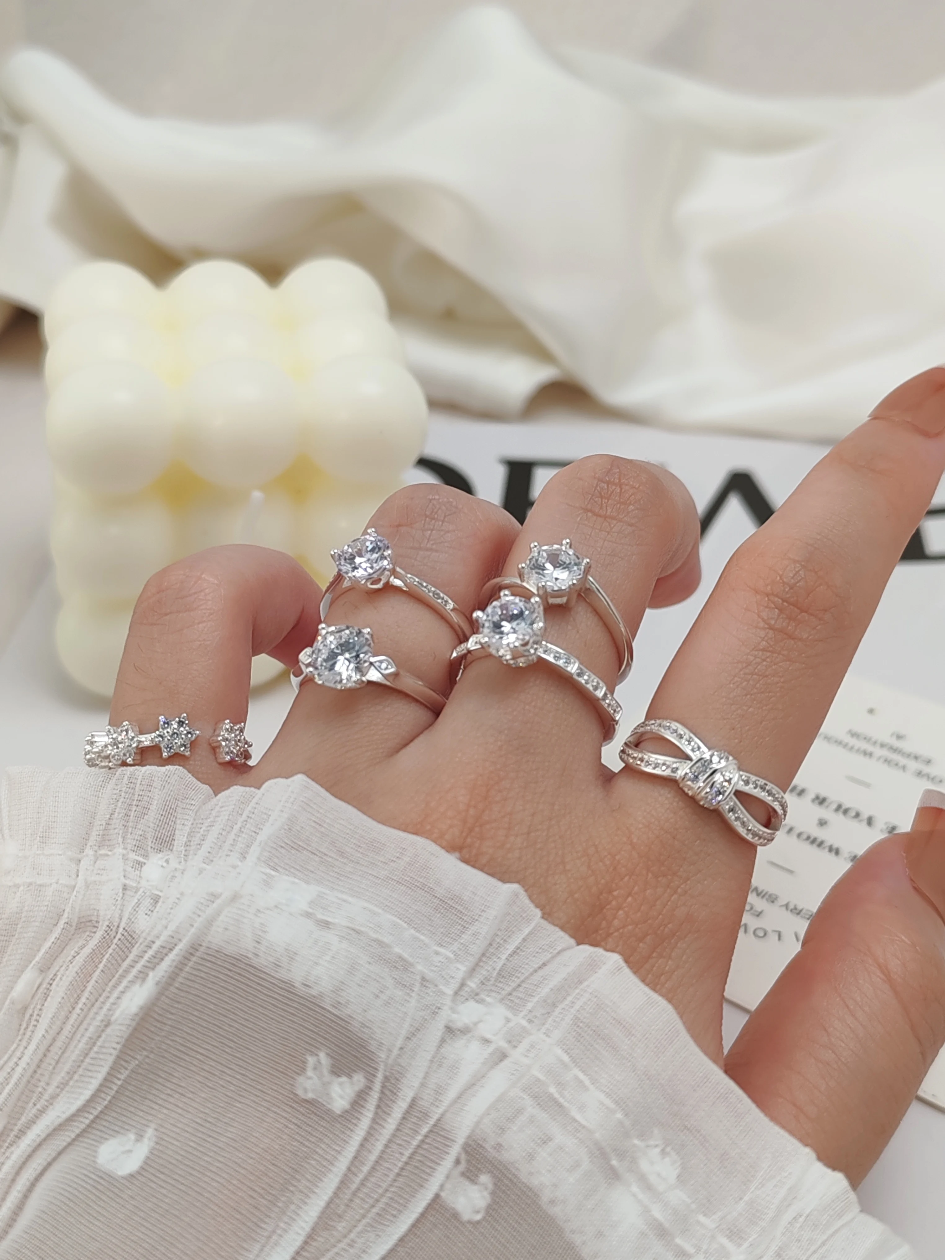 1 Pieza Anillo De Plata De Ley 925, Anillo De Pareja Con