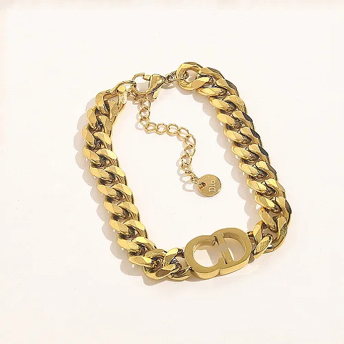 Tongling Bracelet Korean Gold Plated Love Letter Initial Pendant Chain ...