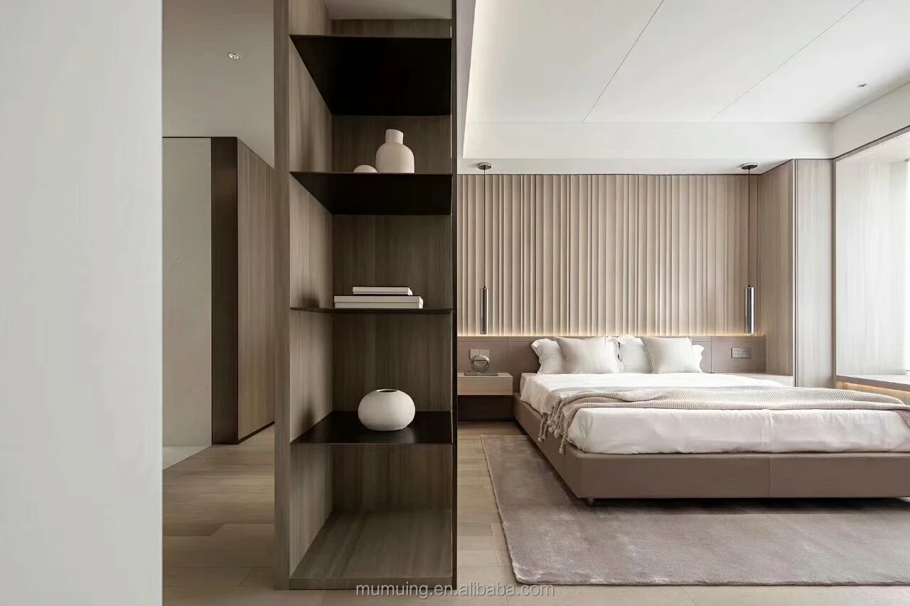 MUMU Wooden 3D Wave Solid Wood Wallboard Decorative Cladding