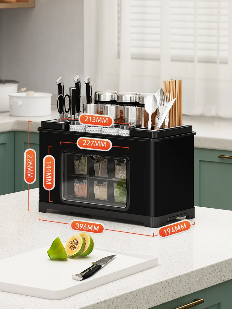 Multi-function Condiments Spice Organizer Chopsticks Storage Box ...