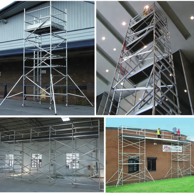 Easy Mobile Aluminum Ladder Scaffold Tower For Construction Building