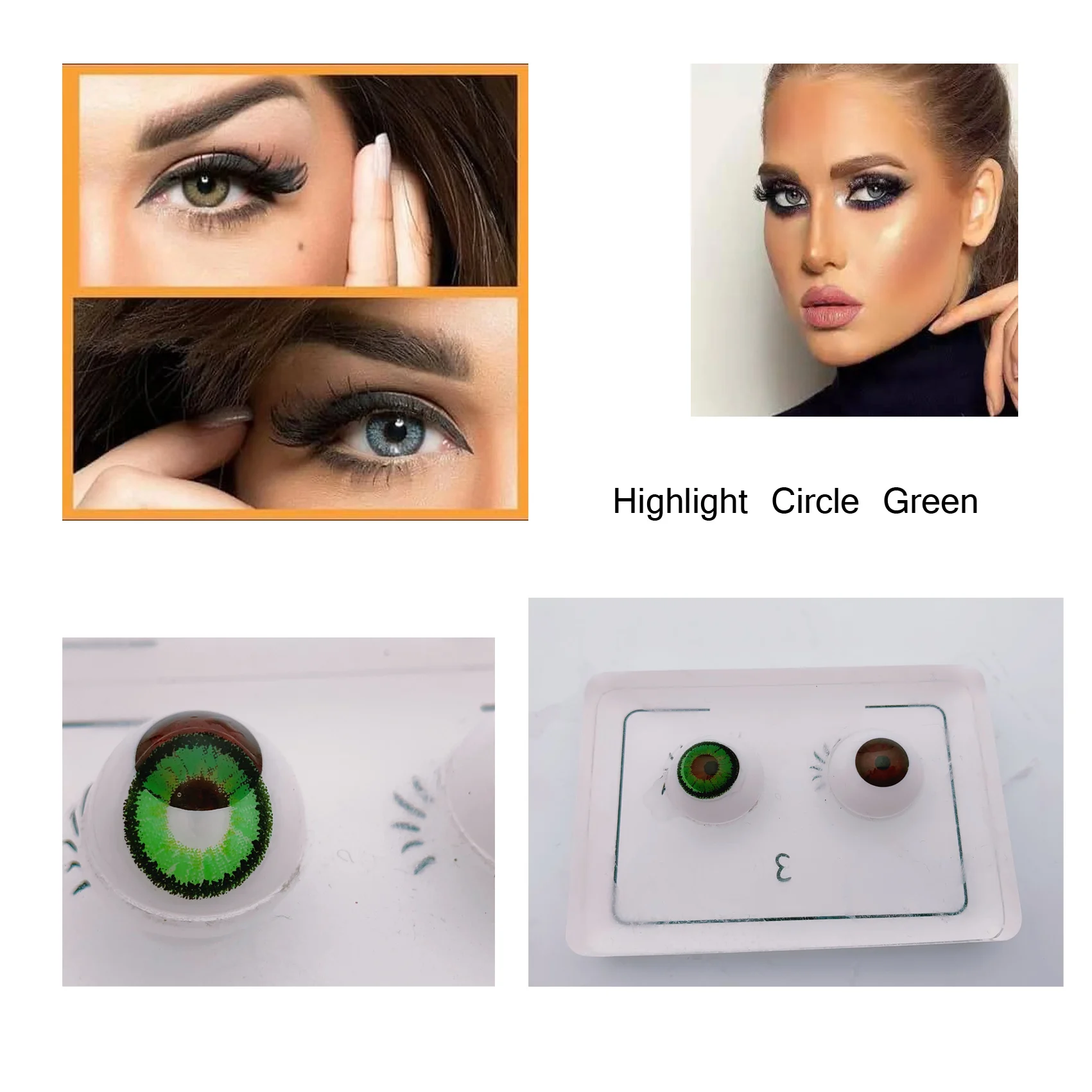 Highlight Circle Green Wholesale Bella Dahab Lenseme Soft Contact Lenses Dia 14.5/14.2 mm Cheap