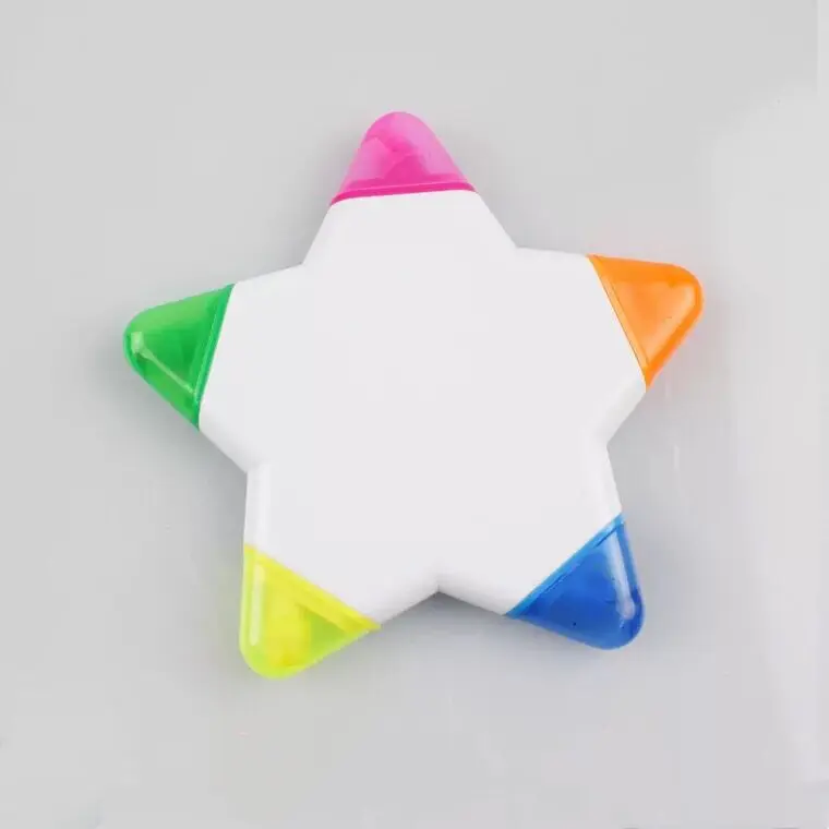 Пользовательский логотип пятизвездочная Нетоксичная Радужная многоцветная маркерная ручка