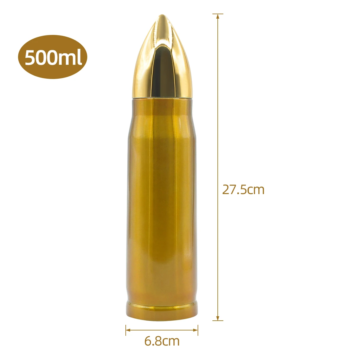 Custom Logo 350/500/1000ml Stainless Steel Water Bottles Bullet Shaped ...