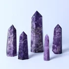 Crystal Craft Crystal Wholesale High Quality Natural Gemstone Healing Purple Lepidolite Wand Point Tower Lepidolite Crystal Craft For Decoration